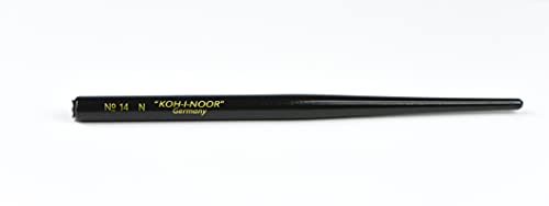 Koh-I-Noor Wooden Pen Holder, For Drafting and Drawing, Black, 1 Each (14N) - size: 1 Count (Pack of 1), style: Wooden Handle