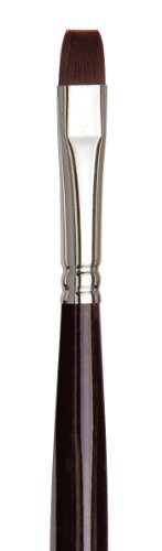 da Vinci Oil & Acrylic Series 7385 Top Acryl Paint Brush, Bright Red/Brown Synthetic with Long Ergonomic Handle, Size 8 (7385-08) - size: Size 8, style: Bright Brown Long