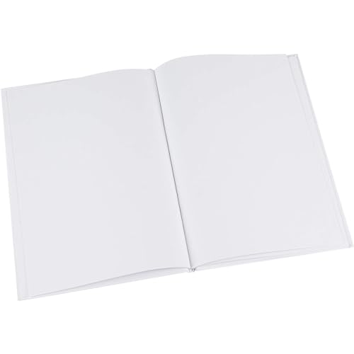 Paper Junkie 6 Pack White Blank Hardcover Books for Kids to Write Stories - Unlined Scrapbook and Journal - 18 Sheets, 36 Pages Each 7x10 inch Blank Books for Kids to Write Stories