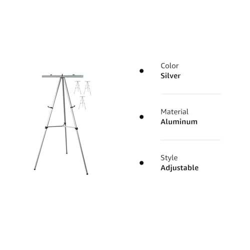 Lightweight Aluminum Flip-Chart Presentation Easel, Silver (4 Pack) - color: Silver, size: 4 Easels