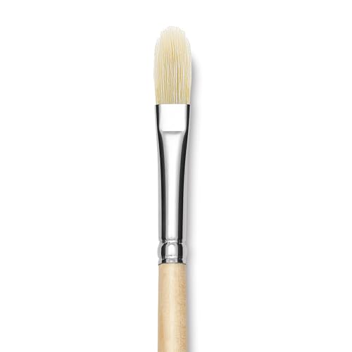 Utrecht Rhenish Pure Hog Bristle Brush - Filbert, Size 4, Long Handle