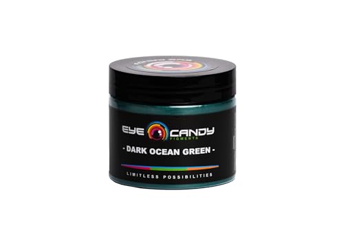 Eye Candy Pigments Premium Green Mica Powder - Dark Ocean Green (50gr) - for Epoxy, Resin, Soap, Paint, Woodworking, Acrylic Pouring, Bath Bombs, Fishing Lures - DIY Arts and Crafts Additive - color: Dark Ocean Green