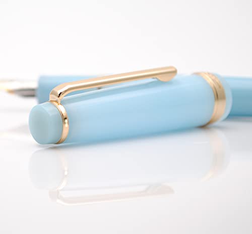 JINHAO 82 Fountain Pen with Gold Clip (F Nib 0.5mm, Transparent Sky Blue) - color: Transparent Sky Blue