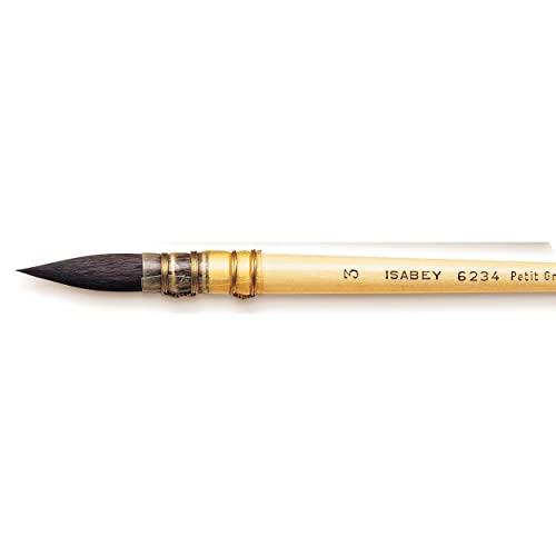 Isabey Squirrel Watercolor Brush, Siberian Blue Squirell Quill Mop - color: Siberian Blue Squirell Quill Mop, size: Size 3