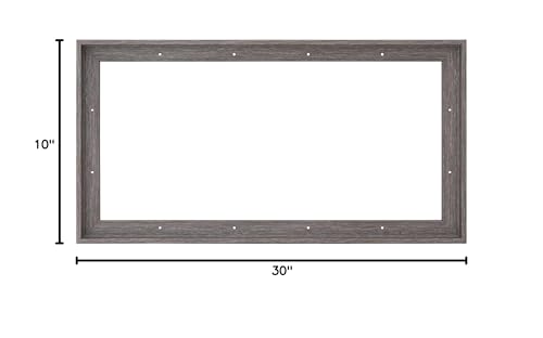 Combo Pack: Floater Frame + 10x30 inch Stretched Canvas for Painting, 1-3/8" Frame + 3/4" Blank Canvas 12oz Primed 100% Cotton Canvas Fabric (Rustic Gray, 10 x 30 inch) - color: Rustic Gray, size: 10 x 30 inch
