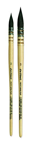 da Vinci Brushes Petit Gris Series 418 2 Pack Sizes 2 and 3 Artist Brush Set, Black 2 - style: 2 Pack Petit Gris Quill Set #2