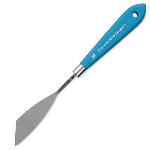 Princeton Select Artiste Palette Knife, Small Flat Scraper, Satin Turqouise Handle, No. 1, Metal, 1 Count - style: Small Flat Scraper No. 1