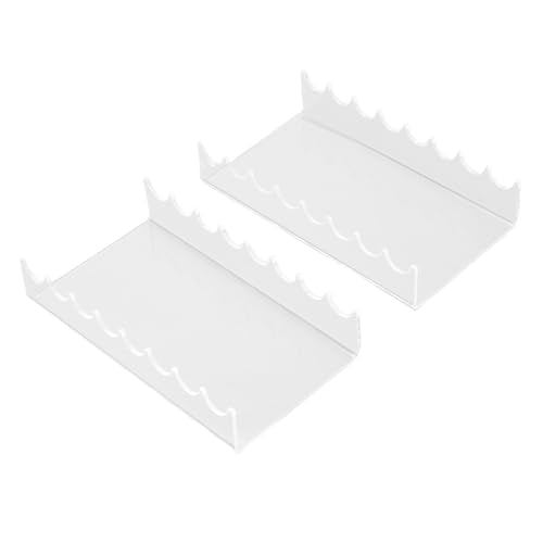 Makeup Brush Holder Clear Acrylic Horizontal Brush Drying Rack Organizer for Paint Brushes Vanity Table Accessory 2PCS 16.5x9x3cm