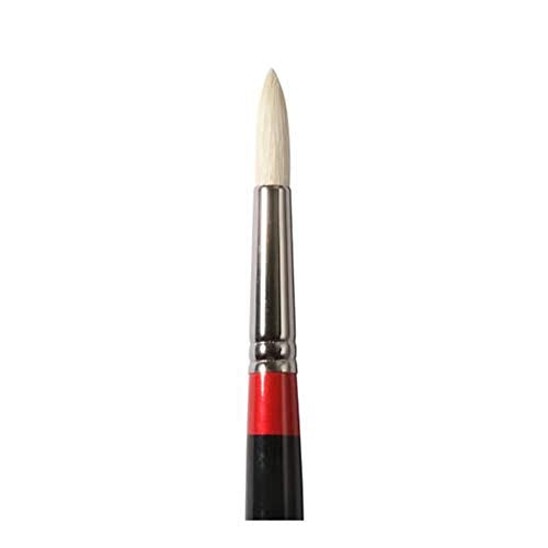 Daler-Rowney Georgian Oil Brush, Natural Hog Bristle, Long Handle, Round, 8