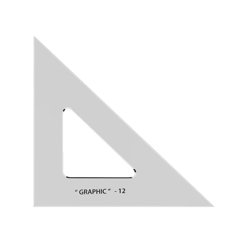 Alvin, SK450-12, 12" Smoke-Tint Triangle Ruler, Math Geometry Tool - 45/90 Degrees - size: 12", style: 45/90 Degree