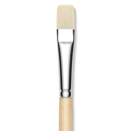 Utrecht Rhenish Pure Hog Bristle Brush - Bright, Size 6, Long Handle