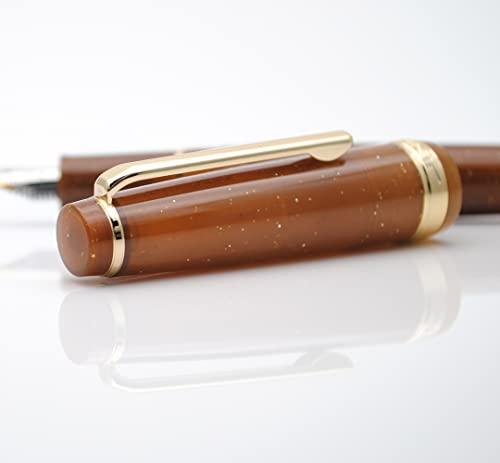 JINHAO 82 Fountain Pen with Gold Clip (F Nib 0.5mm, Transparent Fluorescent Coffee) - color: Transparent Fluorescent Coffee