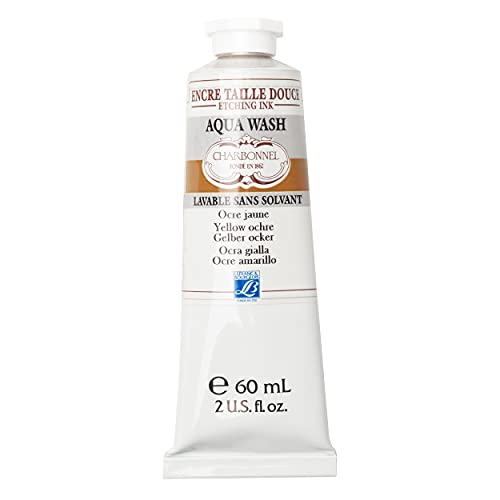 Charbonnel Aqua Wash Etching Ink, 60ml Tube, S1, Yellow Ochre - color: Yellow Ochre, size: 2 fl oz