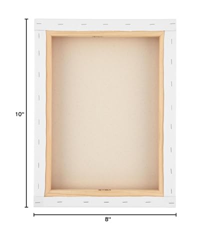 SoHo Urban Artist, 8x10 Heavyweight Stretched Cotton Canvas for Painting - 1.5" Deep- 3 Pack, Triple Primed, 100% Cotton Canvas, Archival, Universal Primed for Oil, Acrylic, Alkyd, Mixed Media - size: 8"x10"