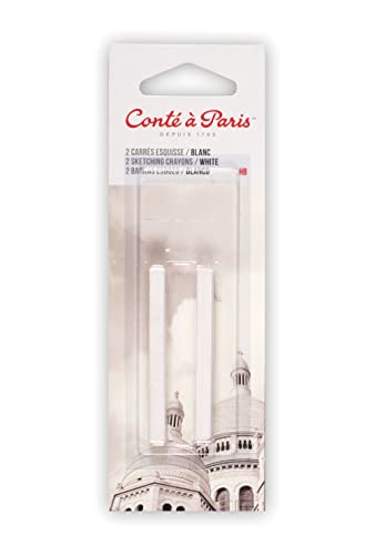 Conté à Paris Sketching Carré Crayons, 2 Pack, White HB - style: White HB