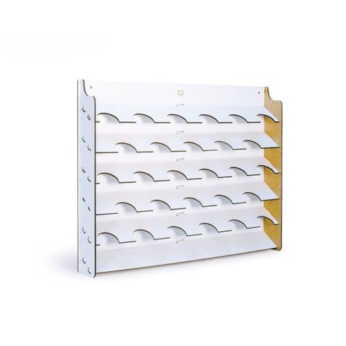 Vallejo - Wall Mounted Paint Organizer Rack for Organization of Acrylic Paints for Minuature Painting, Holds up to 28 Bottles of 35 ml (1.18 fl.oz.), 40 ml (1.35 fl.oz) or 60 ml (2.02 fl.oz.) - style: Wall Mounted Paint Display for 35 ml (1.08 fl.oz.)/60