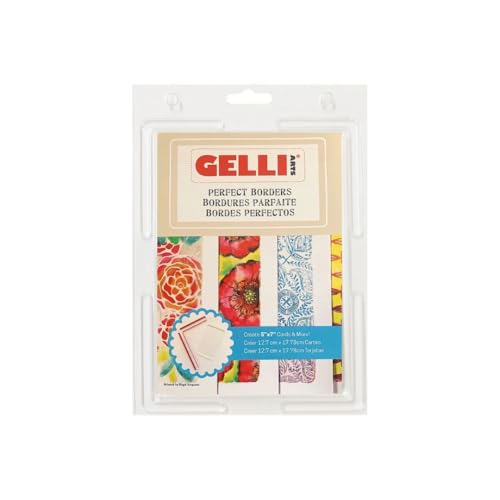 Gelli Arts Perfect Borders Combo Pack - Clear, 5"x7" Gel Plate Plus Placement Tool, Monoprinting & Printmaking Supplies for Arts & Crafts - color: Clear - 5 X 7