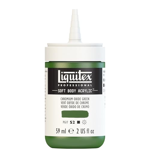 Liquitex Professional Soft Body Acrylic Paint, 59ml (2-oz) Bottle, Chromium Oxide Green - color: Chromium Oxide Green, style: 2-oz Bottle