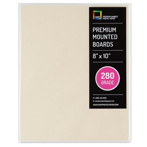 UART Premium Mounted Art Board, Size: 8 x 10, Color: Cream, Grade/Grit: 280 - color: Grade 280, size: 8" x 10"