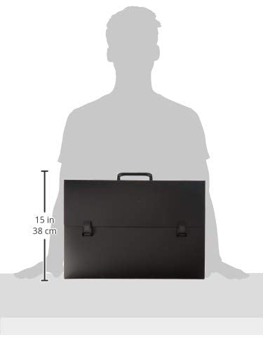 11x17 Portfolio Case – Black Art Portfolio Folder for Tabloid Paper, Documents, Drawings, and Prints – Lightweight Poly Organizer for Artwork, Business, or School – Fits 1.5" of 11 x 17 Storage