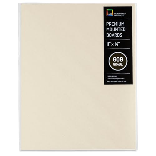 UART Premium Mounted Art Board, Size: 11 x 14, Color: Cream, Grade/Grit: 600 - color: Grade 600, size: 11" x 14"