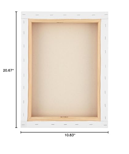 SoHo Urban Artist, 10x20 Heavyweight Stretched Cotton Canvas for Painting - 1.5" Deep- 3 Pack, Triple Primed, 100% Cotton Canvas, Archival, Universal Primed for Oil, Acrylic, Alkyd, Mixed Media - size: 10"x20"