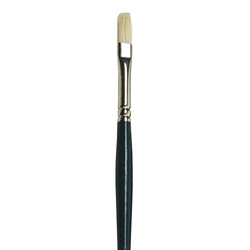 Princeton Ashley, Brushes for Acrylic and Oil Series 5200, Interlocked Chungking Bristle, Flat Size 2 - color: Blue Green Flat, size: Size 2