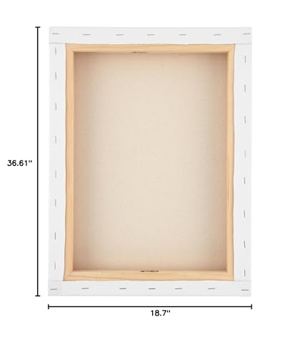SoHo Urban Artist, 18x36 Heavyweight Stretched Cotton Canvas for Painting - 1.5" Deep- 3 Pack, Triple Primed, 100% Cotton Canvas, Archival, Universal Primed for Oil, Acrylic, Alkyd, Mixed Media - size: 18"x36"