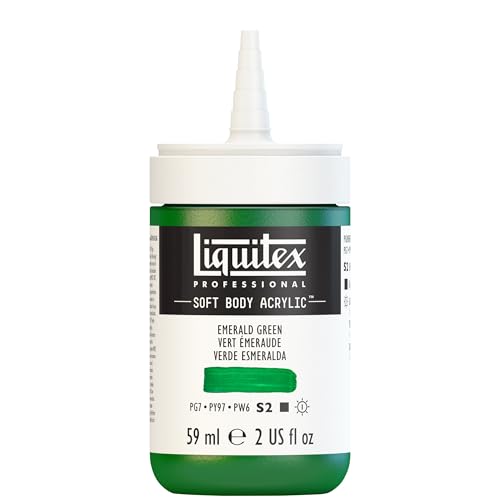 Liquitex Professional Soft Body Acrylic Paint, 59ml (2-oz) Bottle, Emerald Green - color: Emerald Green, style: 2-oz Bottle