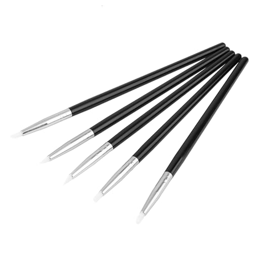 Culnflun 5 Pcs Silicone Clay Shaper for Craft, Pottery Sculpting Tools with Soft Brush Pens for Carving Smoothing Shaping DIY Craft Art