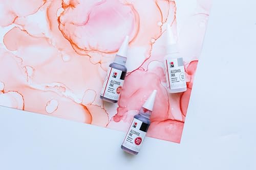 Marabu Alcohol Ink Neon & Metallic Bundle – 15 Bold Colors, Alcohol Inks for Resin, DIY Crafts & More