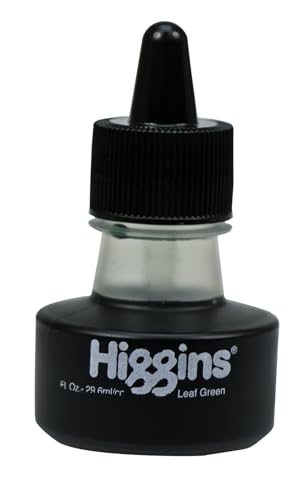 Higgins Dye-Based Drawing Ink, Leaf Green, 1 Ounce Bottle (44111) - color: Leaf Green