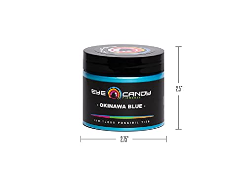 Eye Candy Pigments Premium Blue Mica Powder - Okinawa Blue (50gr) - for Epoxy, Resin, Soap, Paint, Woodworking, Acrylic Pouring, Bath Bombs, Fishing Lures - DIY Arts and Crafts Additive - color: Okinawa Blue