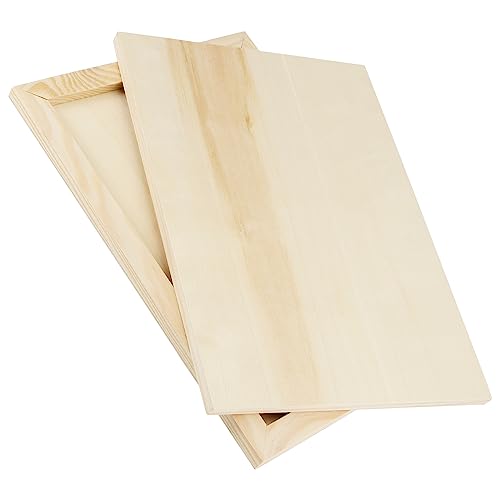 10 Pcs 9 x 12 Inch Wood Panel Canvas Bulk, Unfinished Wood Canvas Panels, Wood Cradle Boards for Painting, Pouring Art, Crafts