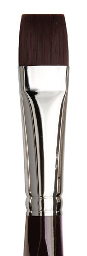 da Vinci Oil & Acrylic Series 7385 Top Acryl Paint Brush, Bright Red/Brown Synthetic with Long Ergonomic Handle, Size 16 (7385-24) - size: Size 16, style: Bright Brown Long