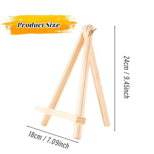 24 Pack 9 Inch Wooden Display Stand, Wooden Tripod Holder Stand, Painting Stand, Used for Displaying Business Cards and Photos, Student Desktop Easel for Painting