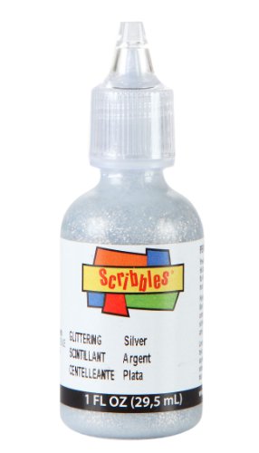 Scribbles 54305 3D Fabric Paint Glitter- Glittering Silver - color: Silver Glitter, size: 1 Fl Oz (Pack of 1)