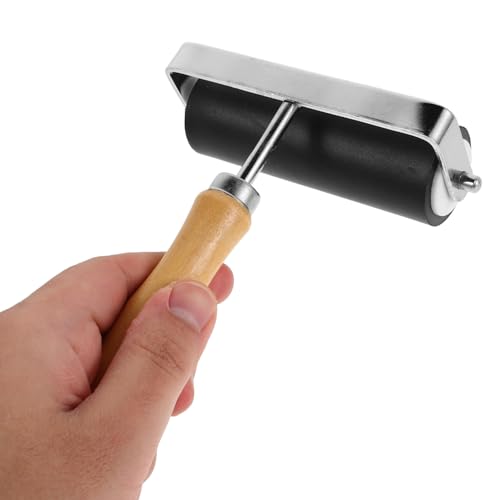 KAILIKETIY 5-Piece Printmaking Roller Set Wooden Handles 10cm Ink Roller for Crafts Stamping and Art Projects for School and DIY Use