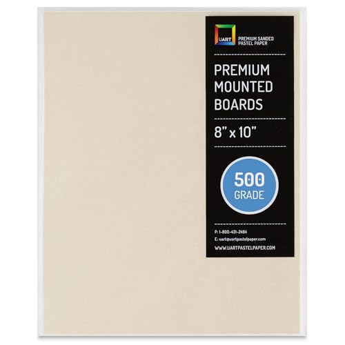 UART Premium Mounted Art Board, Size: 8 x 10, Color: Cream, Grade/Grit: 500 - color: Grade 500, size: 8" x 10"