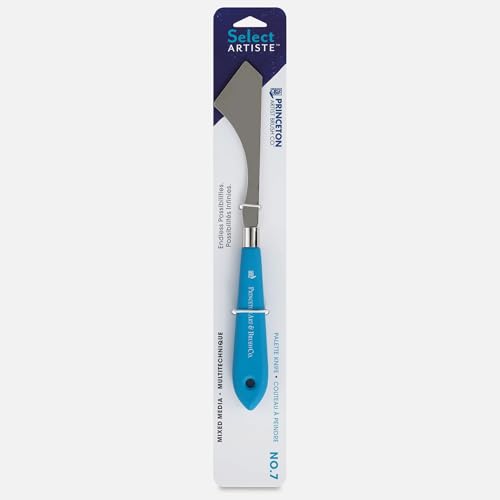 Princeton Select Artiste Palette Knife, Small Multi Angle Scraper, Satin Turqouise Handle, No. 7, Metal, 1 Count - style: Small Multi Angle Scraper No. 7