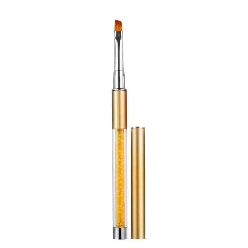5Pcs Professional Nail Art Brush Set with Crystal Rhinestone Handle for UV Gel Acrylic Application, Nail Painting, Ombre, Liner Detail, Manicure Salon Home Use - color: 5PCS Art Brush