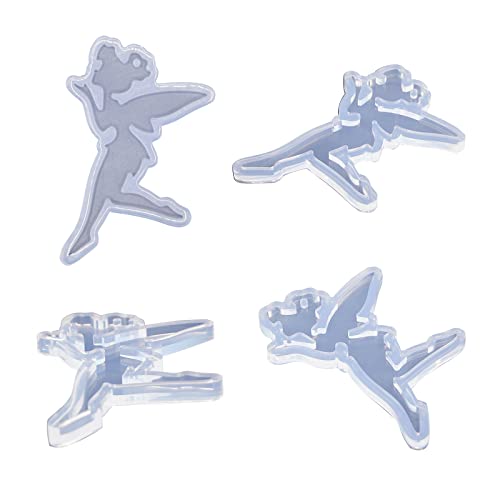 Angel Wings Shiny Fairy Style Silicone Molds Beautiful Resin Mold for DIY Epoxy Resin UV Resin Casting Mold DIY Keychain Pendant Jewelry Making Necklace Clear - color: clear