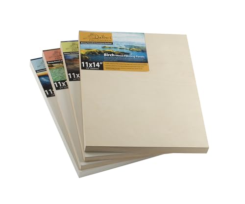 Da Vinci Pro Ultra Smooth Wood Canvas Gesso Board - 2" Deep, 16x16 Pack of 4 White Acrylic Polymer Gesso Panels for Painting Fine Portraits and Ultra Fine Detail Illustrations and Artwork - size: 16x16"