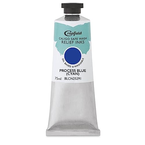 Cranfield Caligo, Safe Wash Relief Ink, 75ml Tube, Process Blue, BLCN25291