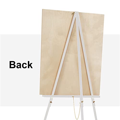 Falling in Art 65" A-Frame Tripod Easel Stand, Wooden Display Easel with Adjustable Canvas Holder, Floor Easel for Wedding Signs, Posters, Paintings, Artwork(White) 2 Pack - color: White-2 Pack