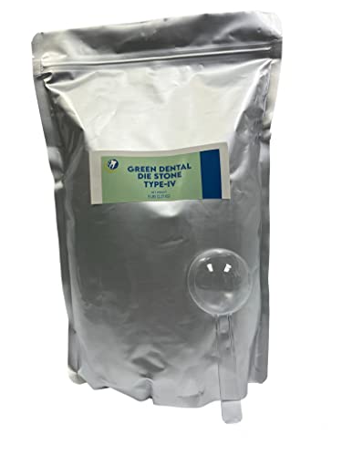 5 LB. Dental Lab Stone Type IV Green Gypsum Type - All Purpose Strong Compound - 5 Pound Sealable Bag with Plastic Scoop Included - Used in Dental Laboratory, Jewelers, Arts and Crafts