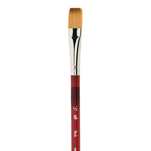 Princeton Velvetouch, Series 3950, Paint Brush for Acrylic, Oil and Watercolor, Wash, 1/2 Inch