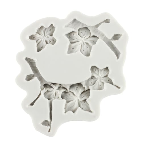 Plum Blossom Polymer Clay Molds Plum Blossom Branch Silicone Mold for DIY Crafts Epoxy Resin Casting Air Dry Polymer Clay Plaster Jewelry Making - color: Style D
