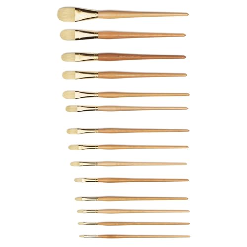 Raphael D'Artigny Interlocked White Bristle Brush, Filbert, 14 - size: 14