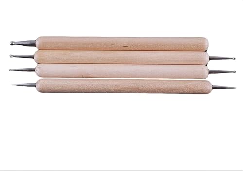 4 Pcs Embossing Stylus Set with Different Size Double End Tracing Dotting Tool Stylus for Carbon Transfer Paper Painting, Pottery Clay Craft, Embossing Art Deft